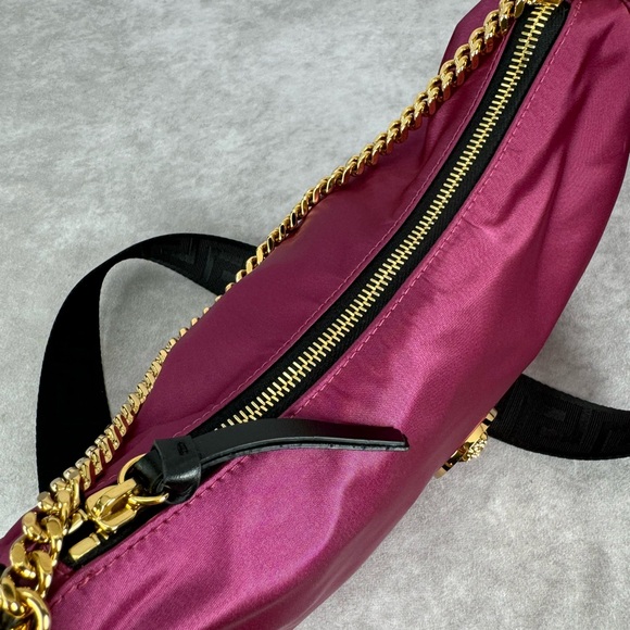 Versace NEW Nylon Palazzo Medusa Shoulder Bag Dahlia - Picture 9 of 16